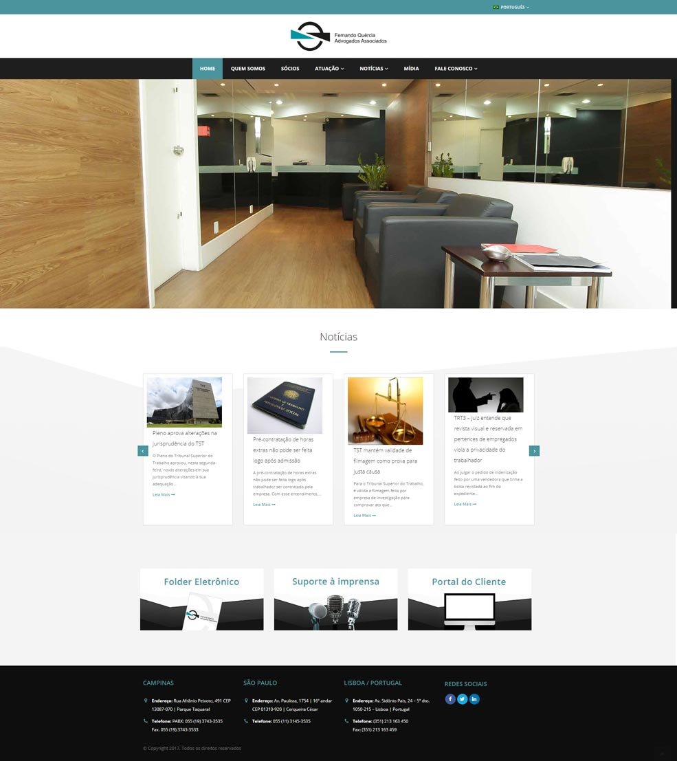 Criação de site para empresa Fernando Quércia